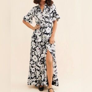 Anthropologie - Maeve Floral Printed Maxi Shirt Dress - size XS
